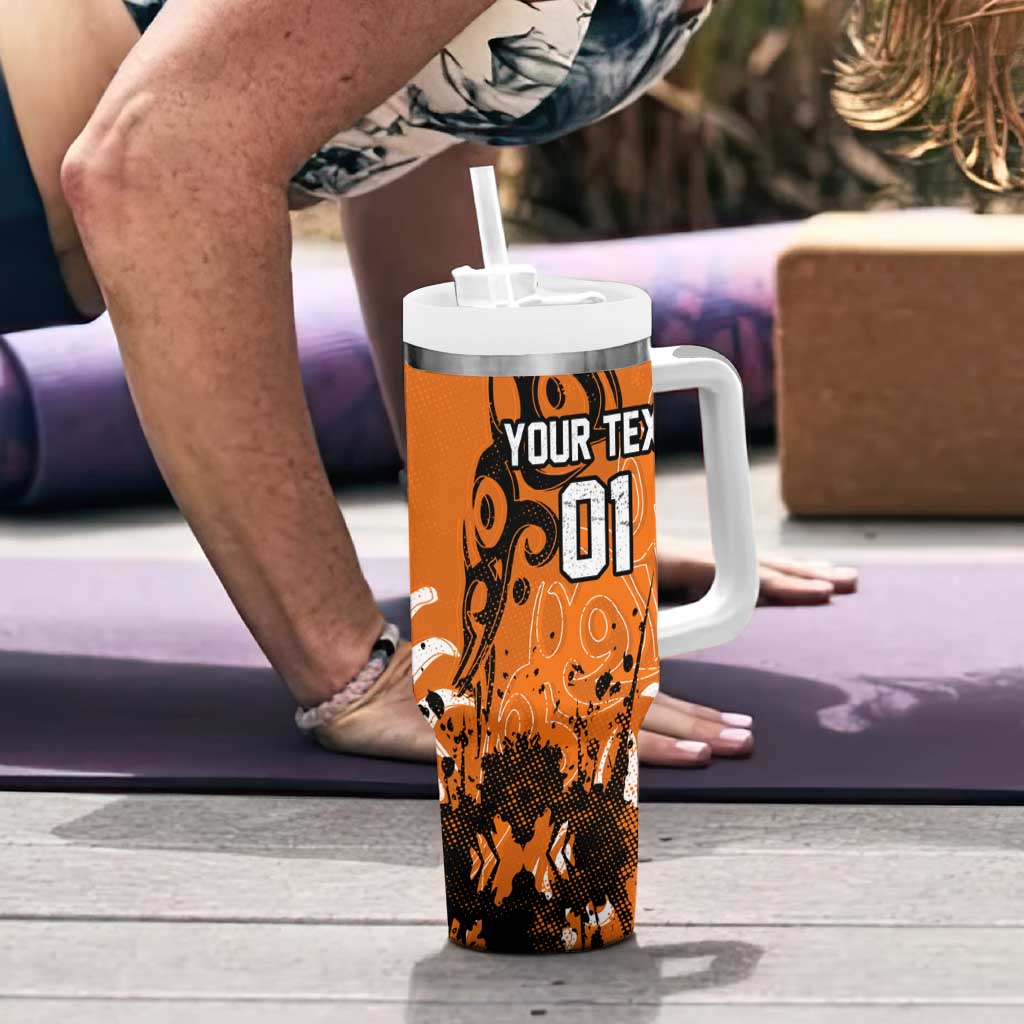 Personalized Wests Tigers Rugby Tumbler With Handle Urban Street Graffiti Style - Distressed Splatter Elements