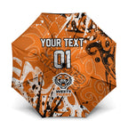 Personalized Wests Tigers Rugby Umbrella Urban Street Graffiti Style - Distressed Splatter Elements