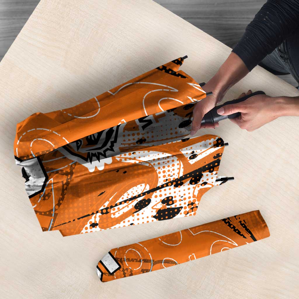 Personalized Wests Tigers Rugby Umbrella Urban Street Graffiti Style - Distressed Splatter Elements