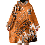 Personalized Wests Tigers Rugby Wearable Blanket Hoodie Urban Street Graffiti Style - Distressed Splatter Elements