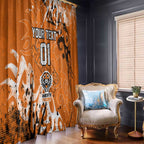 Personalized Wests Tigers Rugby Window Curtain Urban Street Graffiti Style - Distressed Splatter Elements