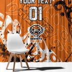 Personalized Wests Tigers Rugby Window Curtain Urban Street Graffiti Style - Distressed Splatter Elements