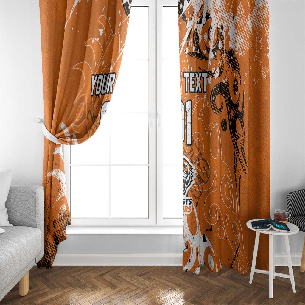 Personalized Wests Tigers Rugby Window Curtain Urban Street Graffiti Style - Distressed Splatter Elements