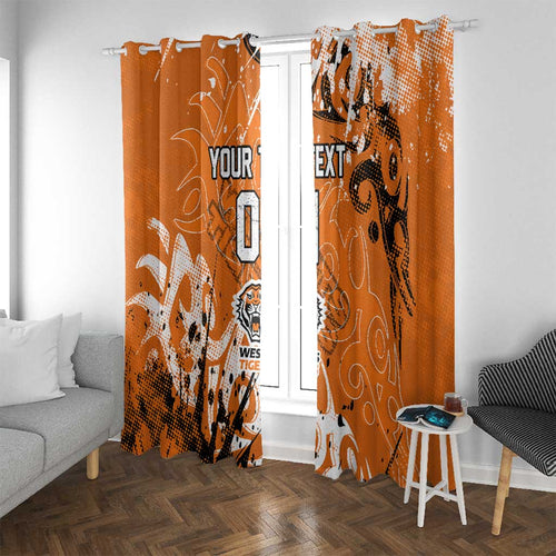 Personalized Wests Tigers Rugby Window Curtain Urban Street Graffiti Style - Distressed Splatter Elements