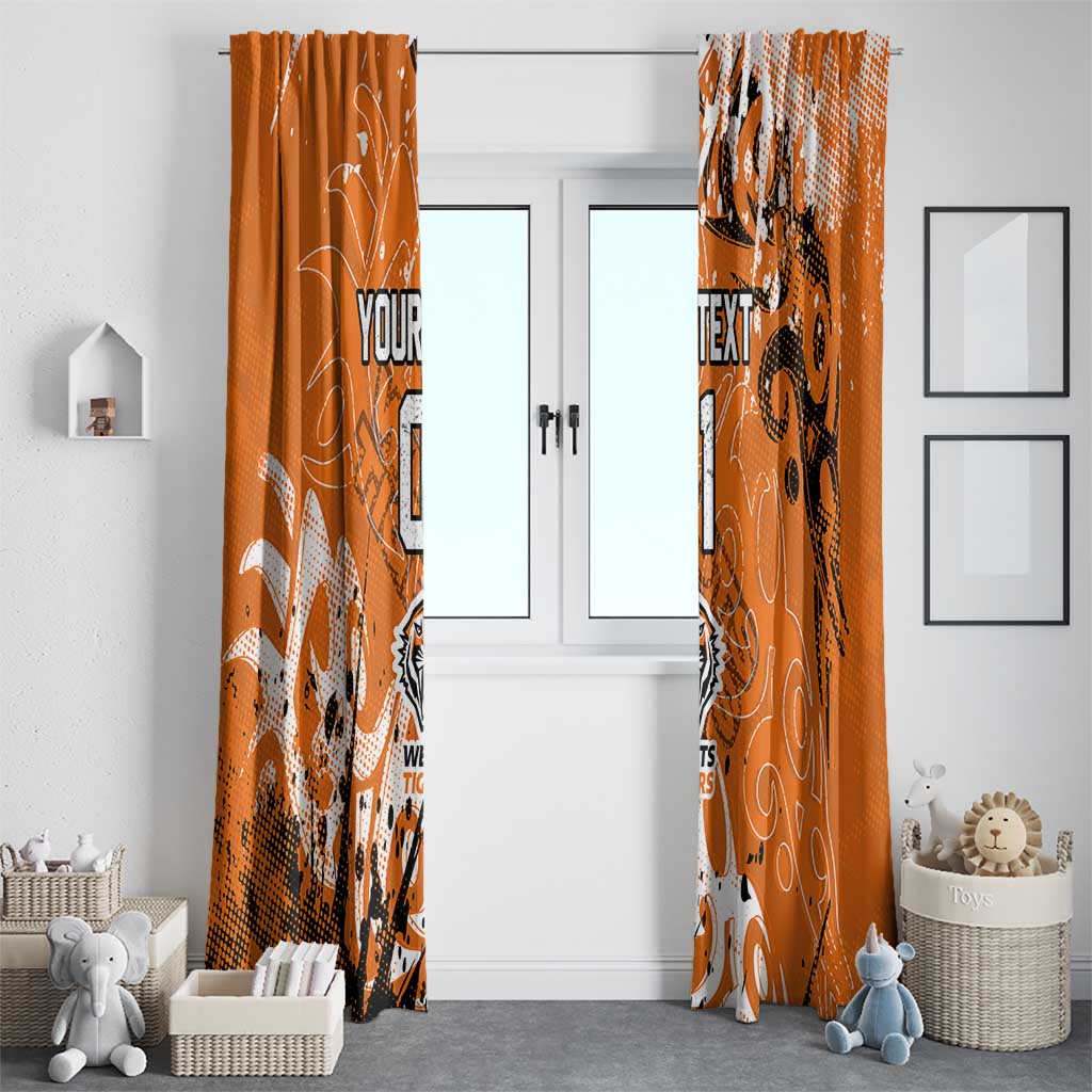 Personalized Wests Tigers Rugby Window Curtain Urban Street Graffiti Style - Distressed Splatter Elements