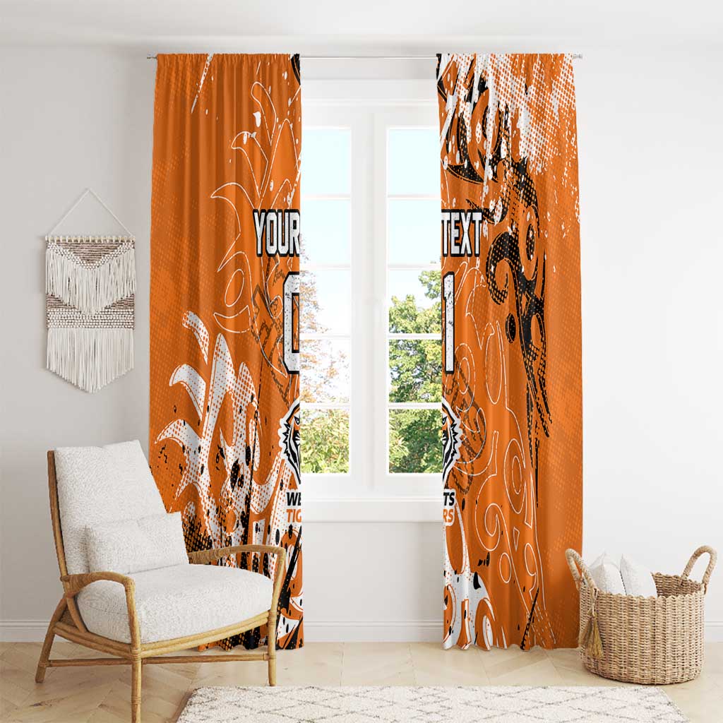 Personalized Wests Tigers Rugby Window Curtain Urban Street Graffiti Style - Distressed Splatter Elements