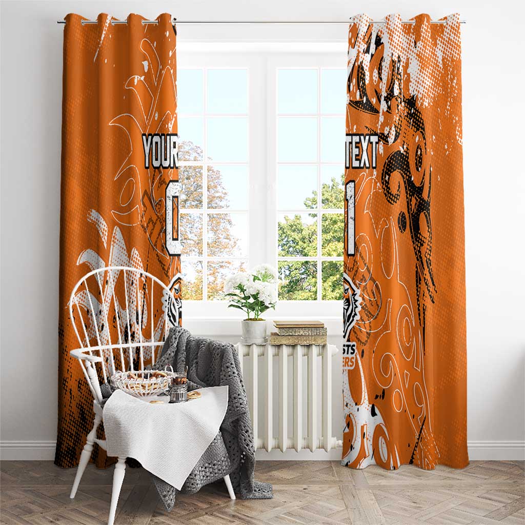 Personalized Wests Tigers Rugby Window Curtain Urban Street Graffiti Style - Distressed Splatter Elements