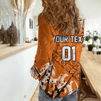 Personalized Wests Tigers Rugby Women Casual Shirt Urban Street Graffiti Style - Distressed Splatter Elements