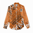 Personalized Wests Tigers Rugby Women Casual Shirt Urban Street Graffiti Style - Distressed Splatter Elements