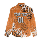 Personalized Wests Tigers Rugby Women Casual Shirt Urban Street Graffiti Style - Distressed Splatter Elements