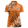Personalized Wests Tigers Rugby Women Polo Shirt Urban Street Graffiti Style - Distressed Splatter Elements