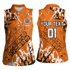 Personalized Wests Tigers Rugby Women Sleeveless Polo Shirt Urban Street Graffiti Style - Distressed Splatter Elements