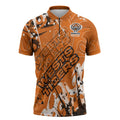 Personalized Wests Tigers Rugby Zipper Polo Shirt Urban Street Graffiti Style - Distressed Splatter Elements