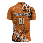 Personalized Wests Tigers Rugby Zipper Polo Shirt Urban Street Graffiti Style - Distressed Splatter Elements