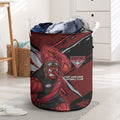 Essendon Football Club Laundry Basket Bombers Muscular Mascot Graphic - Abstract Paint Splatter Art