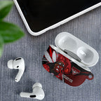 Essendon Football Club AirPods Case Bombers Muscular Mascot Graphic - Abstract Paint Splatter Art