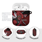Essendon Football Club AirPods Case Bombers Muscular Mascot Graphic - Abstract Paint Splatter Art
