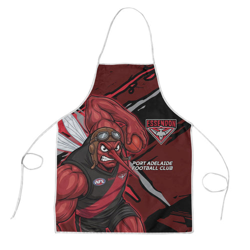 Essendon Football Club Apron Bombers Muscular Mascot Graphic - Abstract Paint Splatter Art