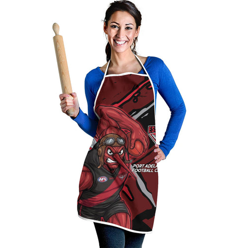 Essendon Football Club Apron Bombers Muscular Mascot Graphic - Abstract Paint Splatter Art