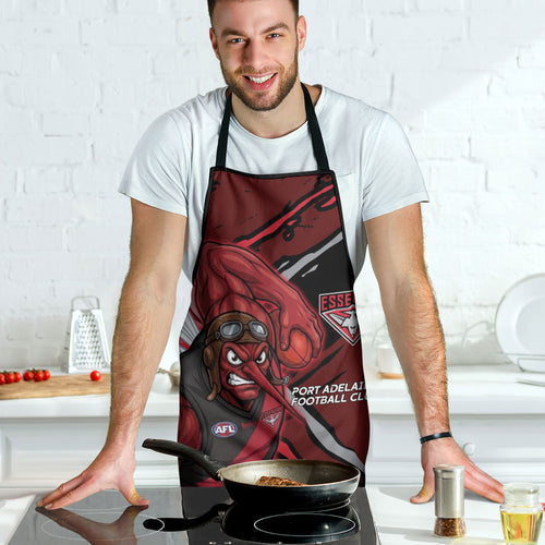 Essendon Football Club Apron Bombers Muscular Mascot Graphic - Abstract Paint Splatter Art