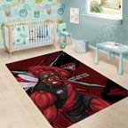 Essendon Football Club Area Rug Bombers Muscular Mascot Graphic - Abstract Paint Splatter Art