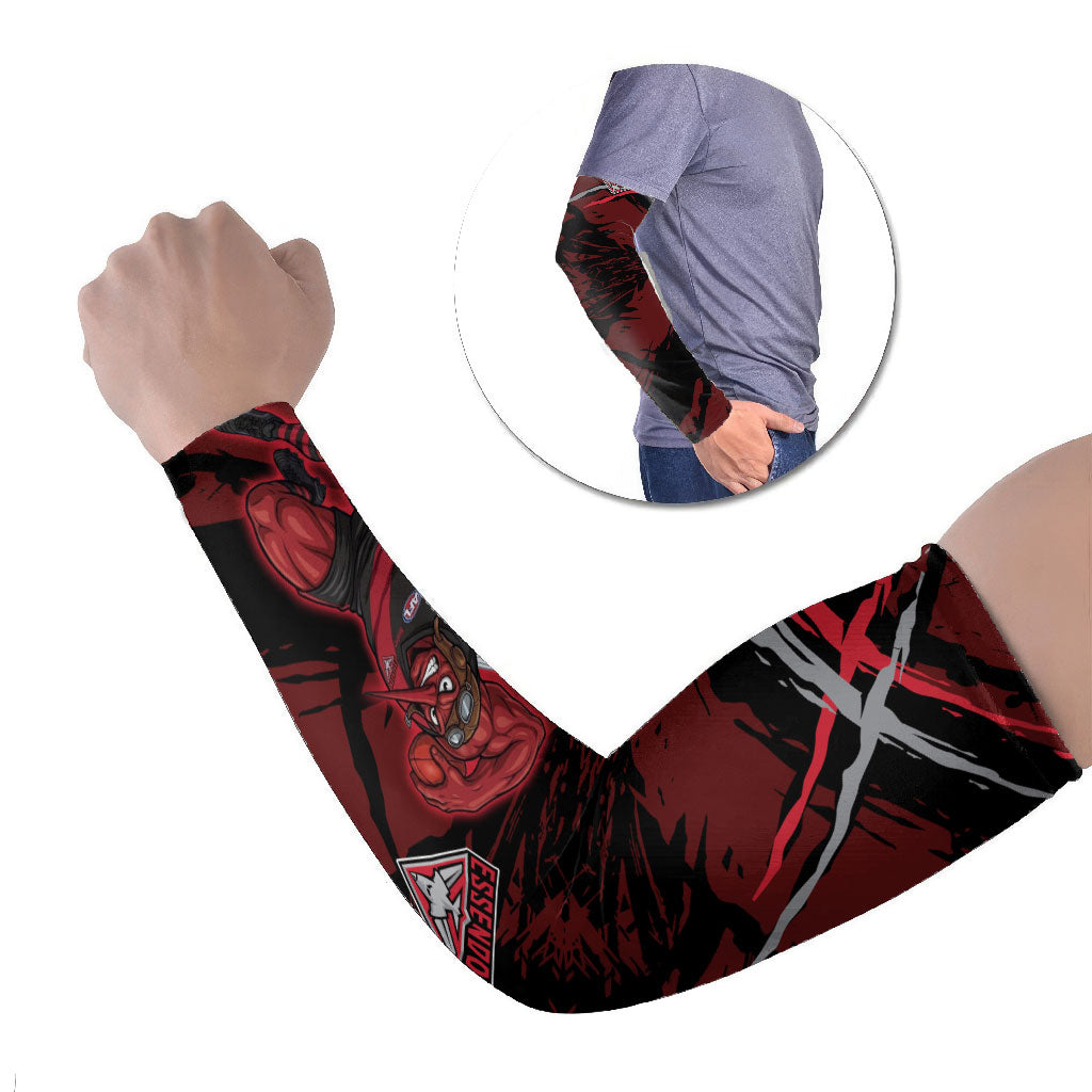 Essendon Football Club Arm Sleeves Bombers Muscular Mascot Graphic - Abstract Paint Splatter Art