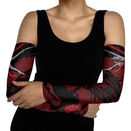 Essendon Football Club Arm Sleeves Bombers Muscular Mascot Graphic - Abstract Paint Splatter Art