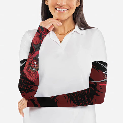 Essendon Football Club Arm Sleeves Bombers Muscular Mascot Graphic - Abstract Paint Splatter Art