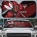 Essendon Football Club Auto Sun Shade Bombers Muscular Mascot Graphic - Abstract Paint Splatter Art