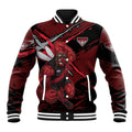 Essendon Football Club Baseball Jacket Bombers Muscular Mascot Graphic - Abstract Paint Splatter Art