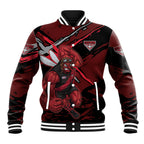 Essendon Football Club Baseball Jacket Bombers Muscular Mascot Graphic - Abstract Paint Splatter Art