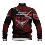 Essendon Football Club Baseball Jacket Bombers Muscular Mascot Graphic - Abstract Paint Splatter Art