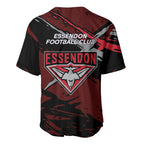 Essendon Football Club Baseball Jersey Bombers Muscular Mascot Graphic - Abstract Paint Splatter Art