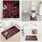 Essendon Football Club Bathroom Set Bombers Muscular Mascot Graphic - Abstract Paint Splatter Art