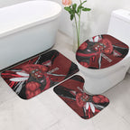 Essendon Football Club Bathroom Set Bombers Muscular Mascot Graphic - Abstract Paint Splatter Art