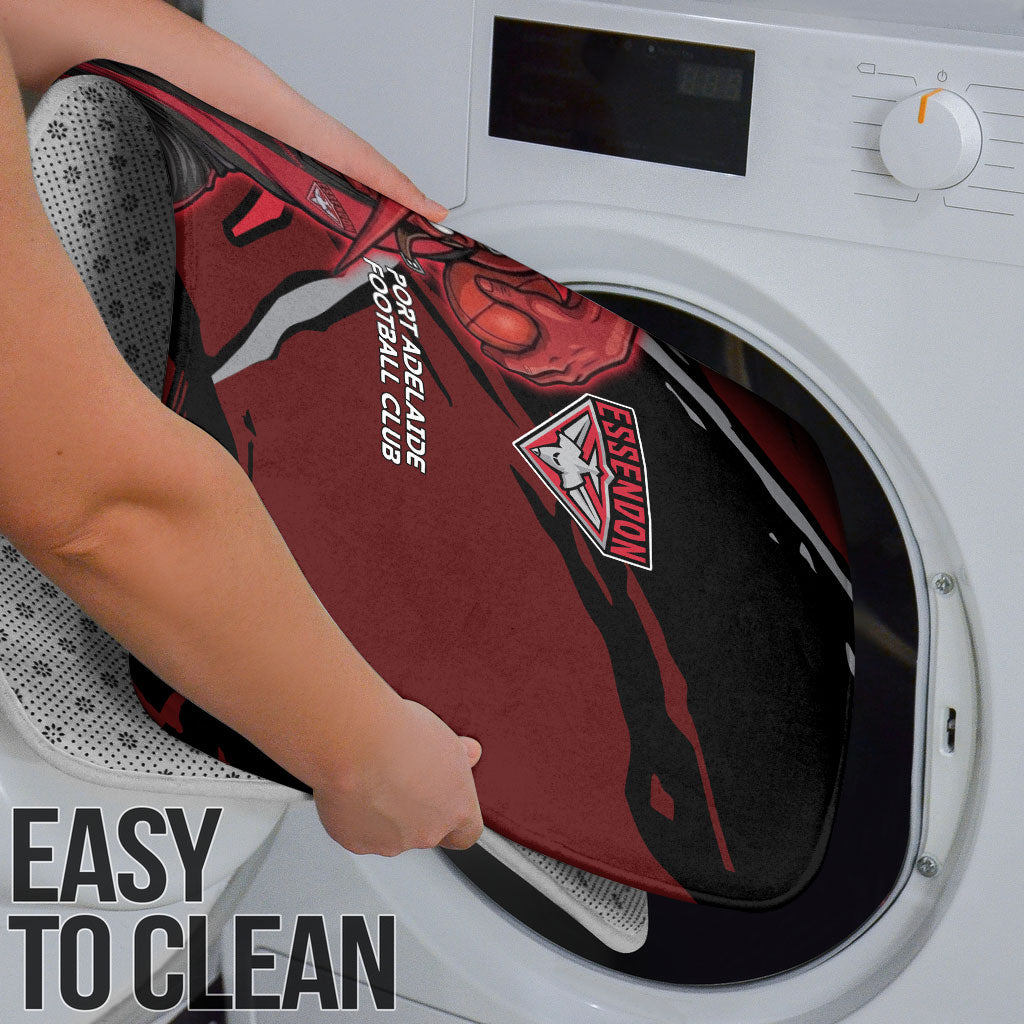 Essendon Football Club Bathroom Set Bombers Muscular Mascot Graphic - Abstract Paint Splatter Art