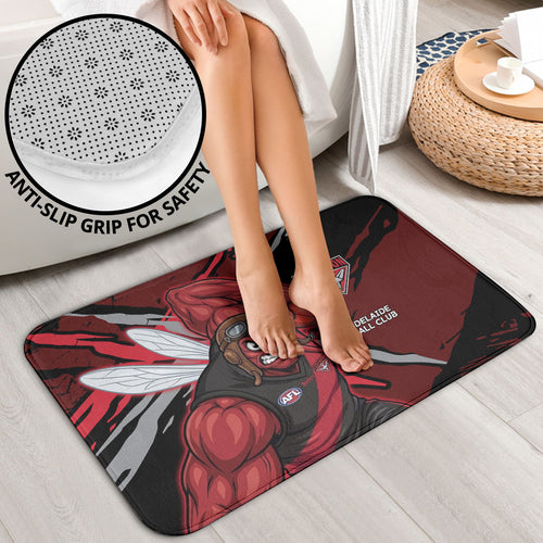 Essendon Football Club Bathroom Set Bombers Muscular Mascot Graphic - Abstract Paint Splatter Art
