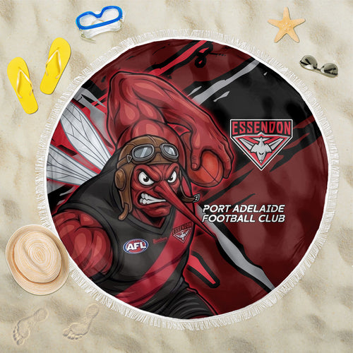 Essendon Football Club Beach Blanket Bombers Muscular Mascot Graphic - Abstract Paint Splatter Art