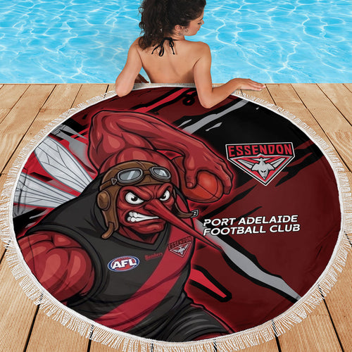 Essendon Football Club Beach Blanket Bombers Muscular Mascot Graphic - Abstract Paint Splatter Art