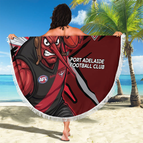 Essendon Football Club Beach Blanket Bombers Muscular Mascot Graphic - Abstract Paint Splatter Art