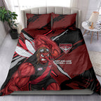 Essendon Football Club Bedding Set Bombers Muscular Mascot Graphic - Abstract Paint Splatter Art