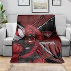 Essendon Football Club Blanket Bombers Muscular Mascot Graphic - Abstract Paint Splatter Art