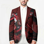 Essendon Football Club Blazer Bombers Muscular Mascot Graphic - Abstract Paint Splatter Art