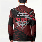 Essendon Football Club Blazer Bombers Muscular Mascot Graphic - Abstract Paint Splatter Art