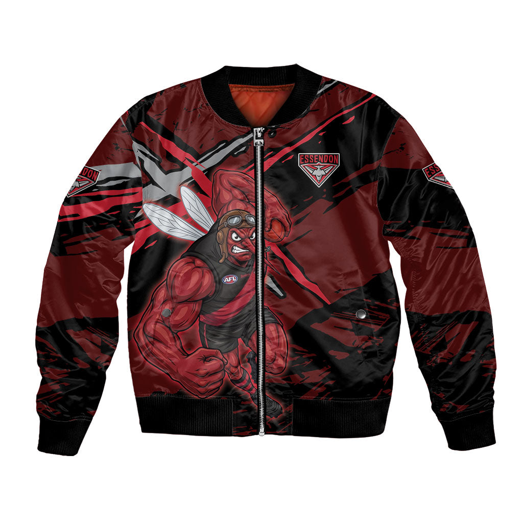 Essendon Football Club Bomber Jacket Bombers Muscular Mascot Graphic - Abstract Paint Splatter Art