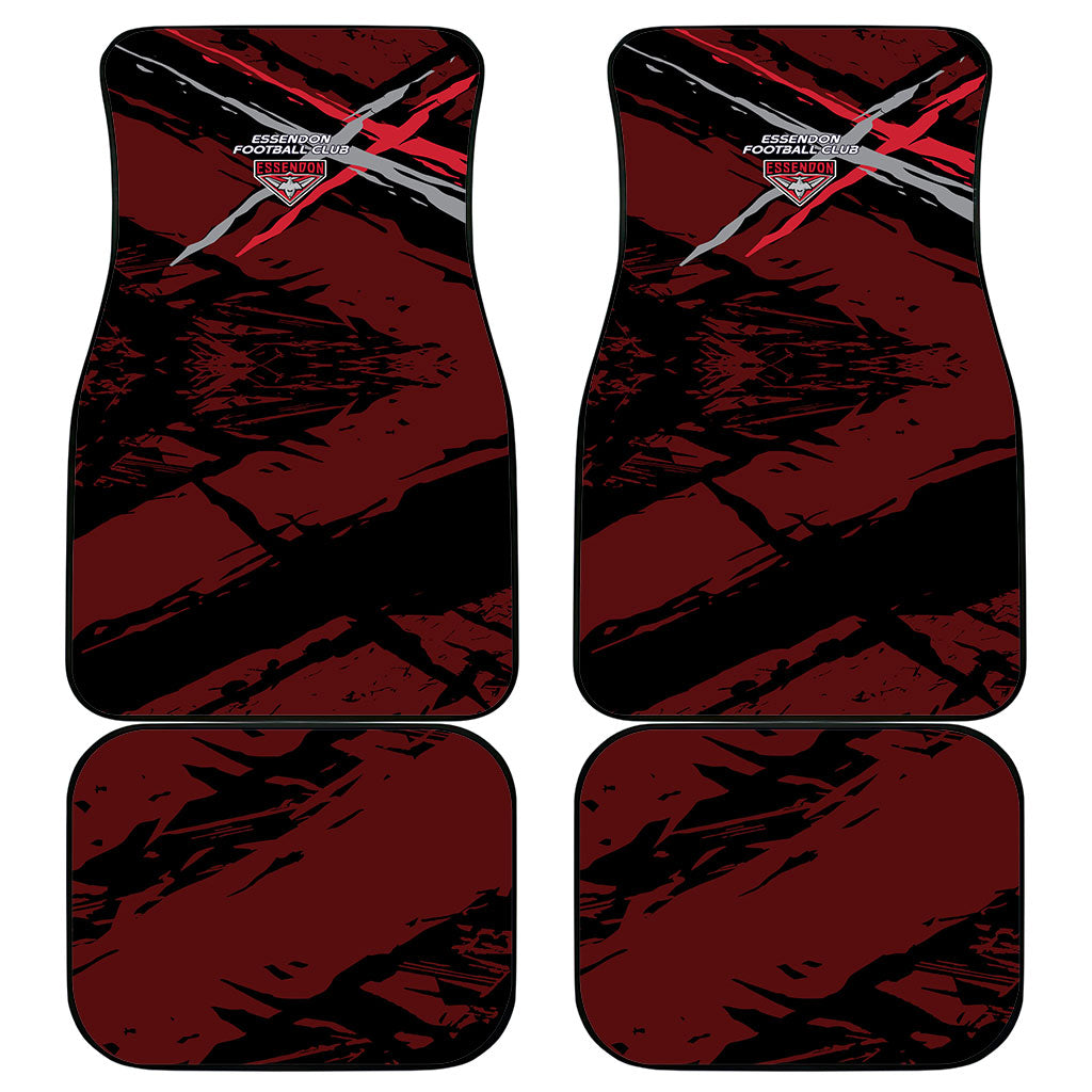 Essendon Football Club Car Mats Bombers Muscular Mascot Graphic - Abstract Paint Splatter Art