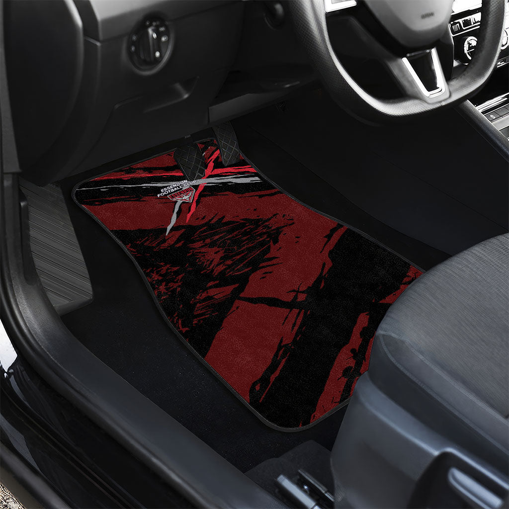 Essendon Football Club Car Mats Bombers Muscular Mascot Graphic - Abstract Paint Splatter Art