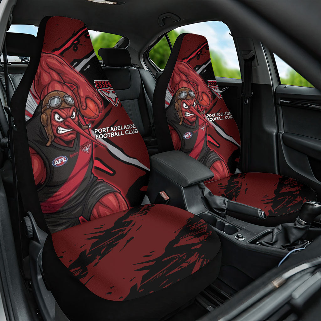 Essendon Football Club Car Seat Cover Bombers Muscular Mascot Graphic - Abstract Paint Splatter Art