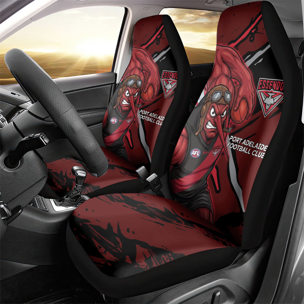 Essendon Football Club Car Seat Cover Bombers Muscular Mascot Graphic - Abstract Paint Splatter Art