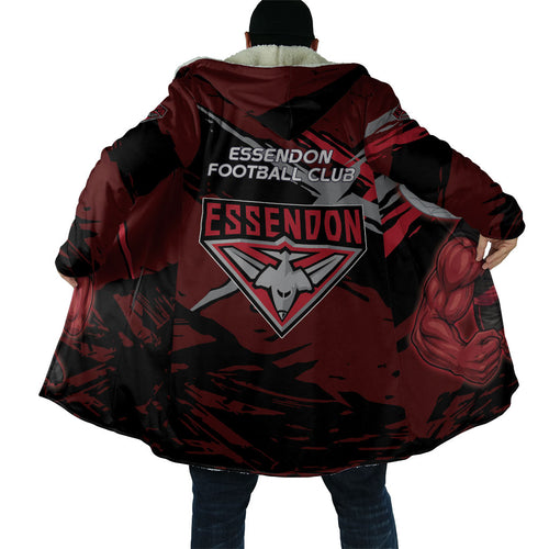 Essendon Football Club Cloak Bombers Muscular Mascot Graphic - Abstract Paint Splatter Art